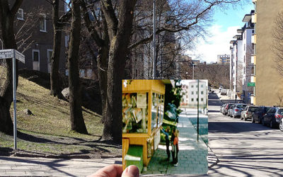 Godis och glasskiosken i trä i Solna